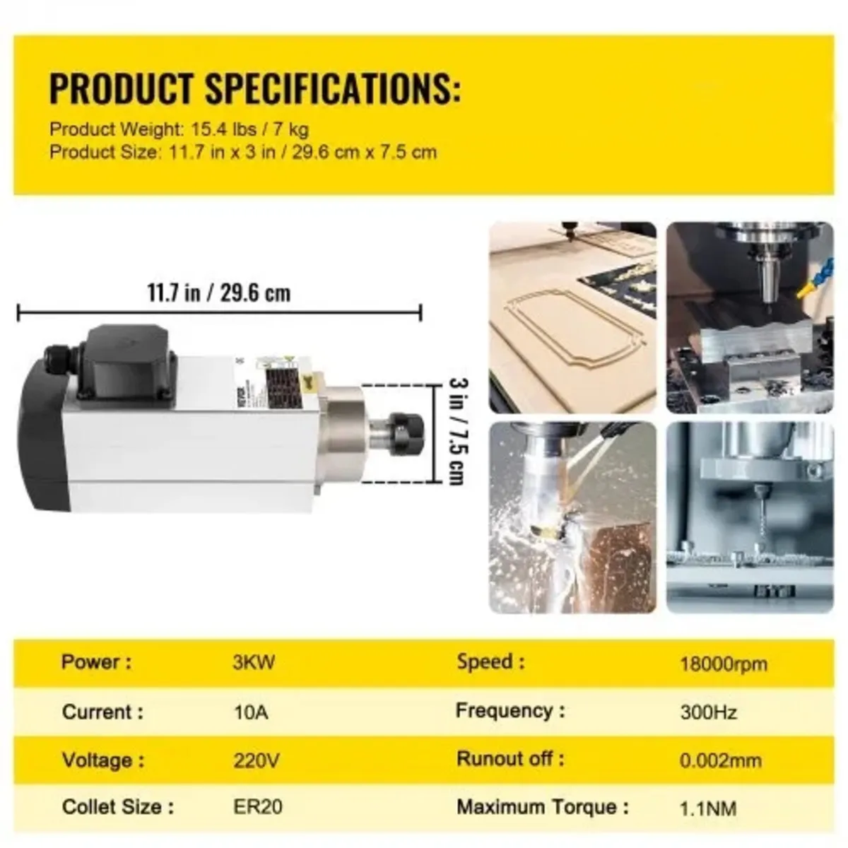 3.0KW 220V Air Cooled Spindle Motor CNC Air Coolin - Image 3