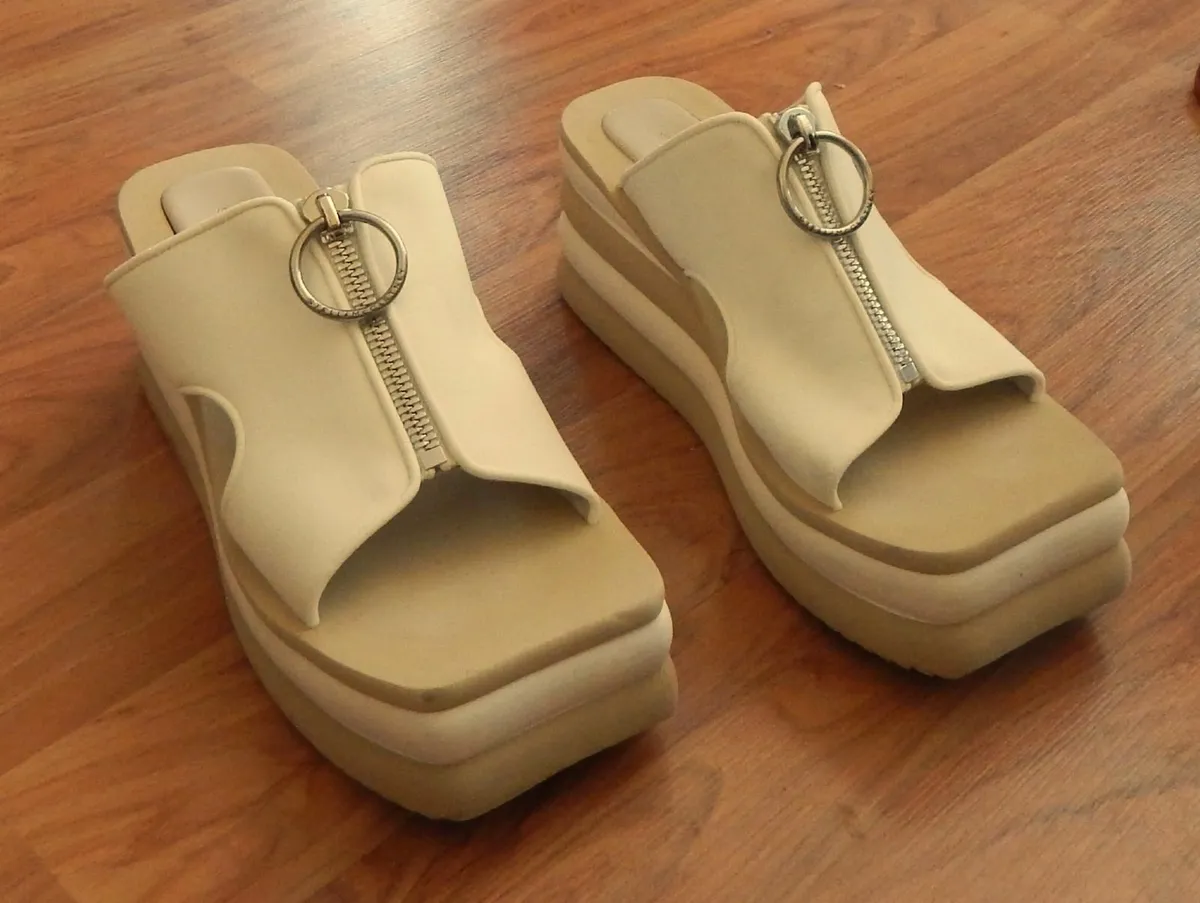 Pair of Stella McCartney Scuba Wedge Sandals, New - Image 1