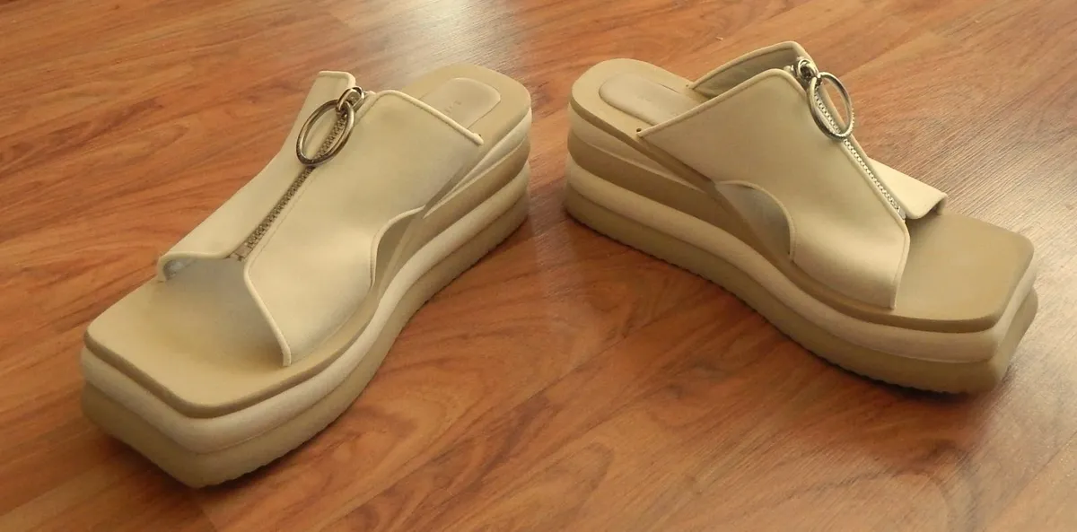 Pair of Stella McCartney Scuba Wedge Sandals, New - Image 2