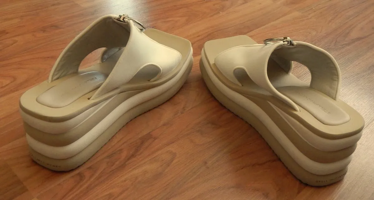 Pair of Stella McCartney Scuba Wedge Sandals, New - Image 4