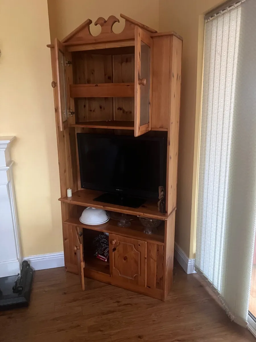 Pine tv corner unit - Image 3