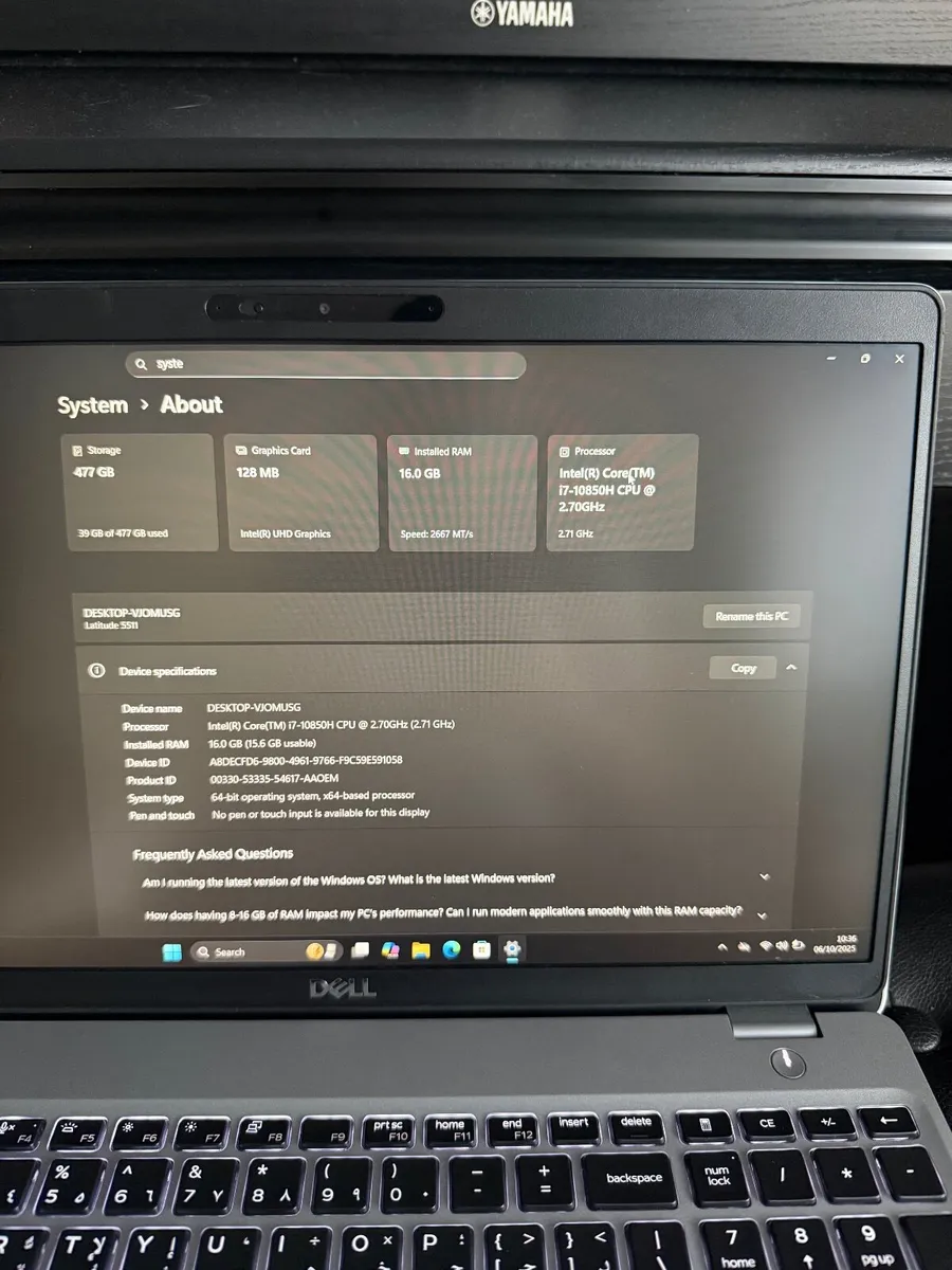 Dell Latitude 5511 Laptop i7/16GB/512SSD/FHD - Image 4