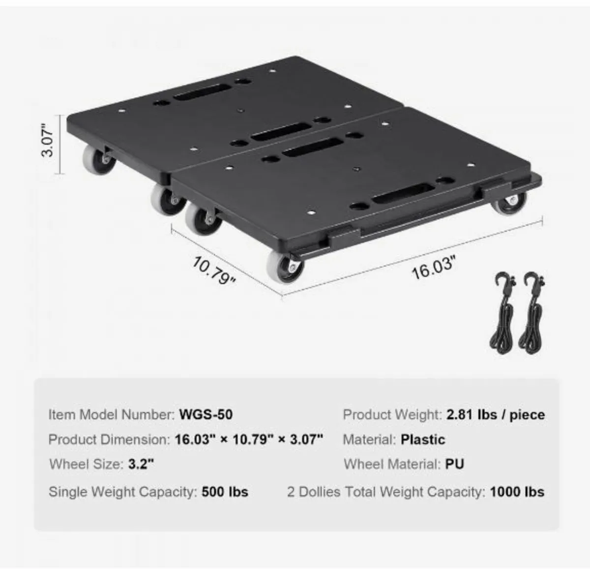 Furniture Dolly, 226.8 kg Capacity Each Count - Image 4