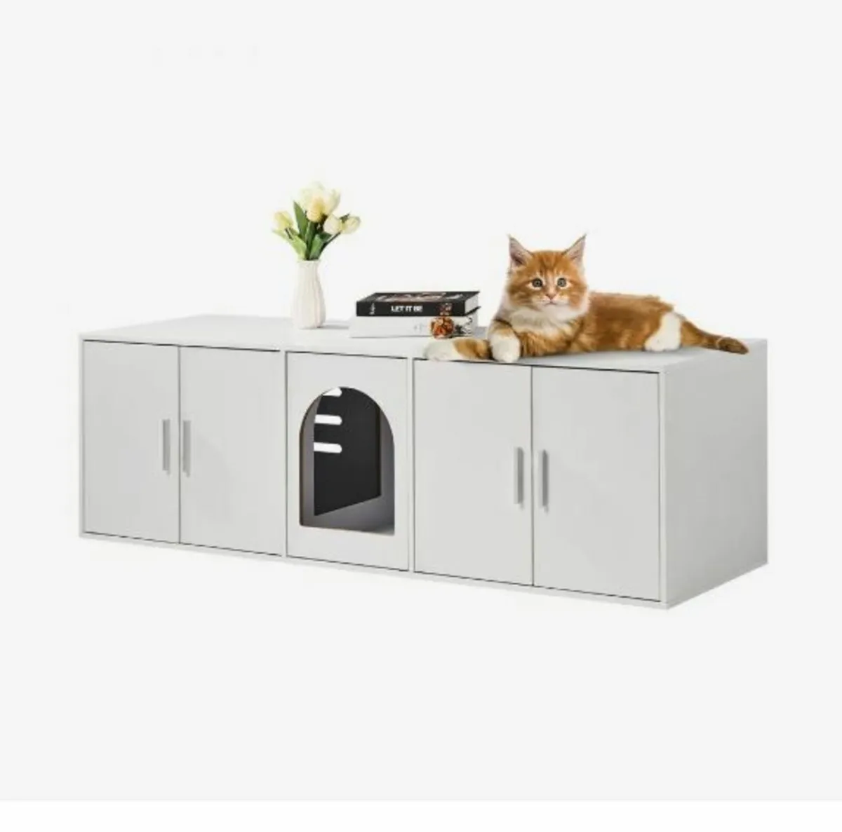 Cat Litter Box Enclosure Wooden Litter Box Furnitu - Image 1