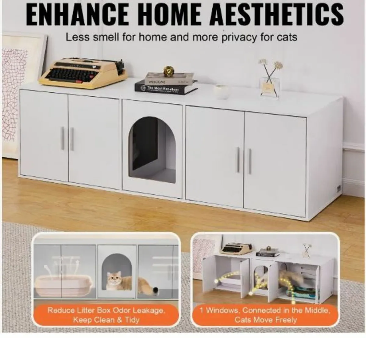 Cat Litter Box Enclosure Wooden Litter Box Furnitu - Image 2