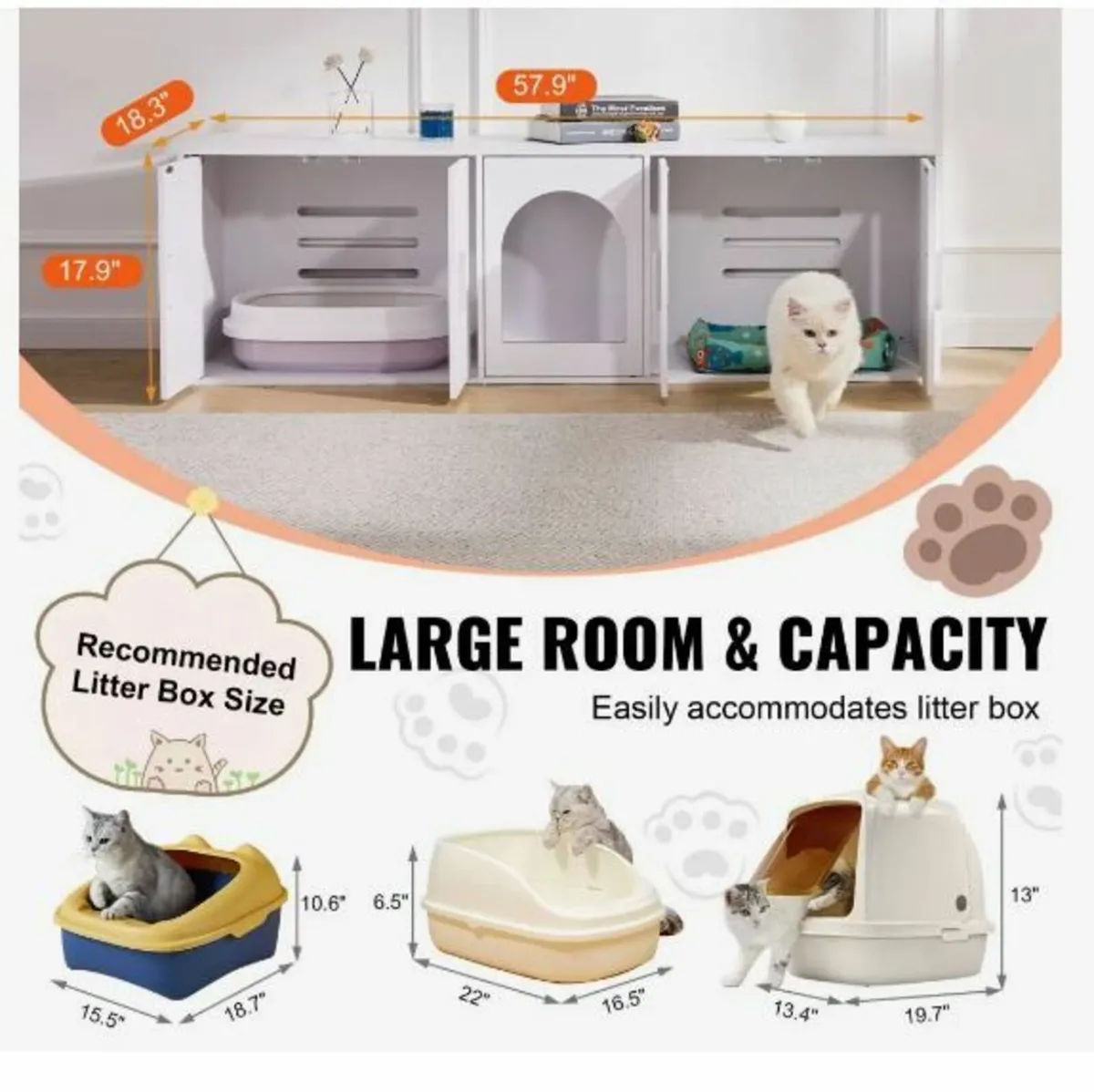 Cat Litter Box Enclosure Wooden Litter Box Furnitu - Image 4