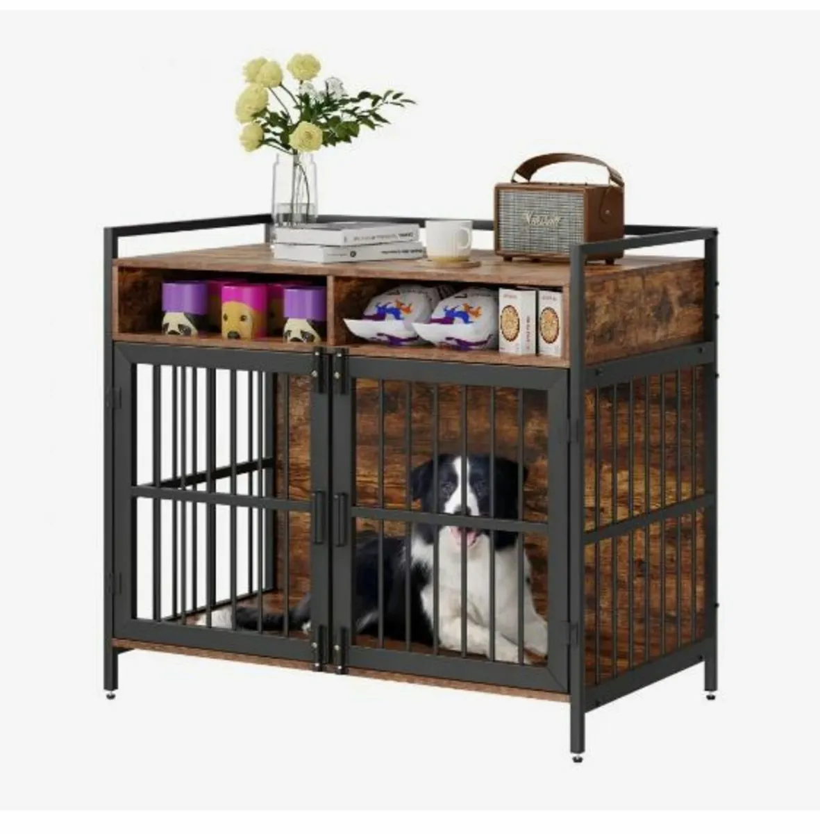 Furniture Style Dog Crate with Storage - Image 3