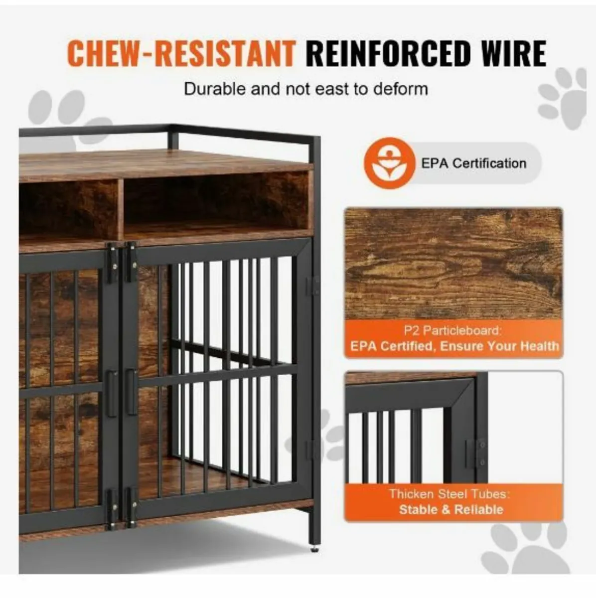 Furniture Style Dog Crate with Storage - Image 4