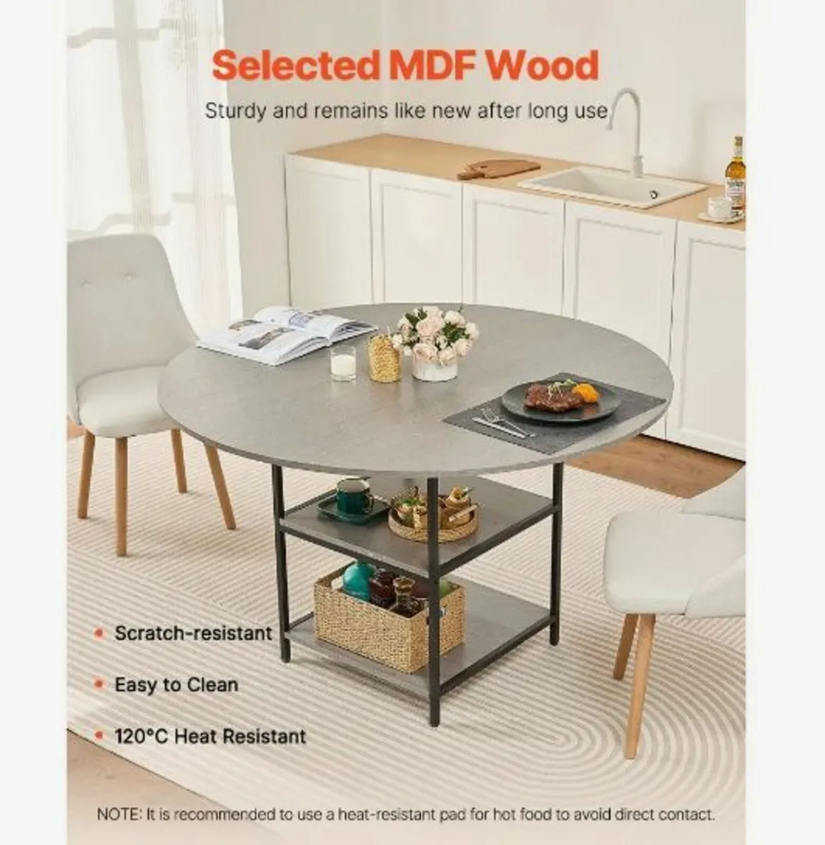 Round Dining Table, 47 inch - Image 4