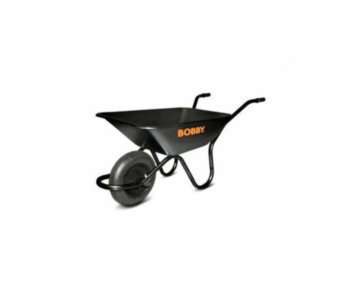 BOBBY Wheelbarrow Black Heavy Duty 90lt