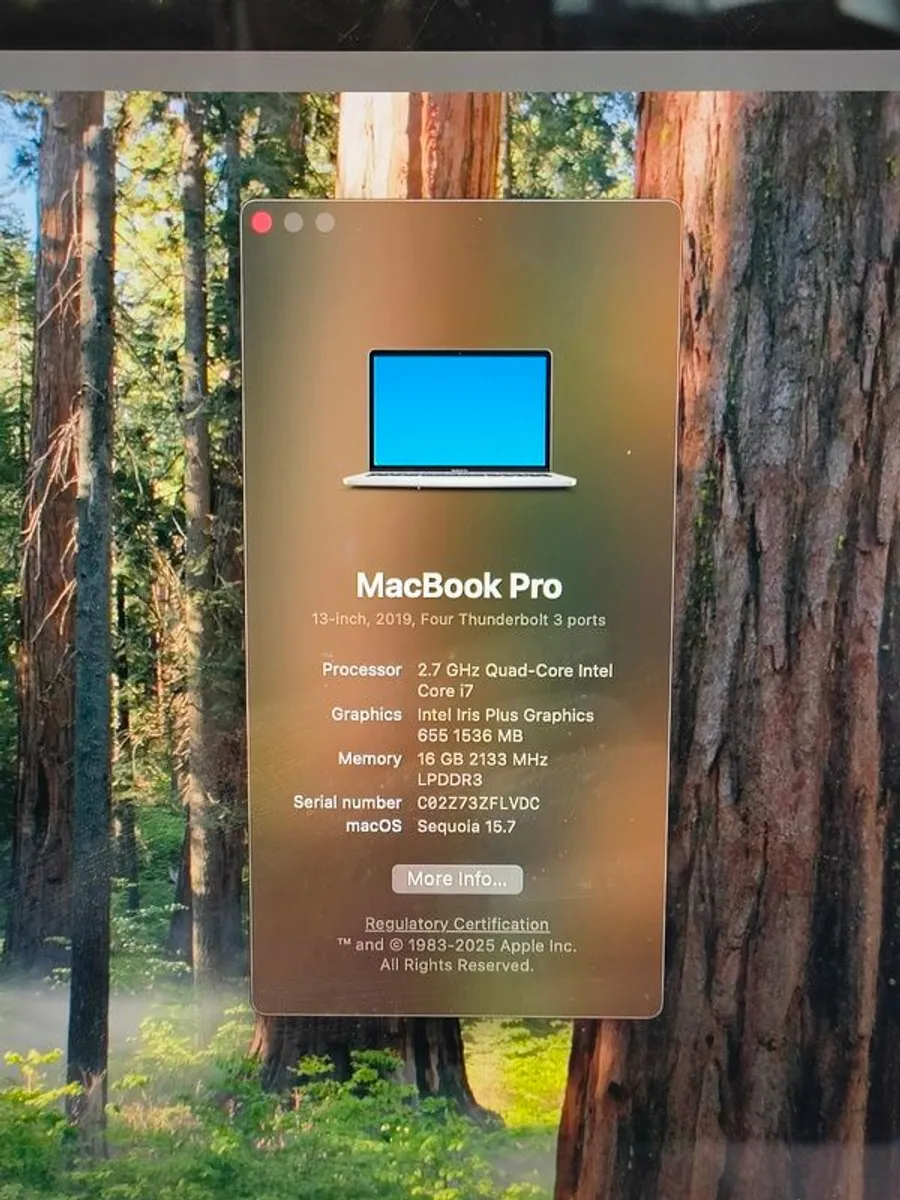 2019 Apple MacBook Pro 13 inch Intel Core i5 2.7GHz 16GB RAM 500GB SSD A1989 (Battery Cycle: 983) - Image 4