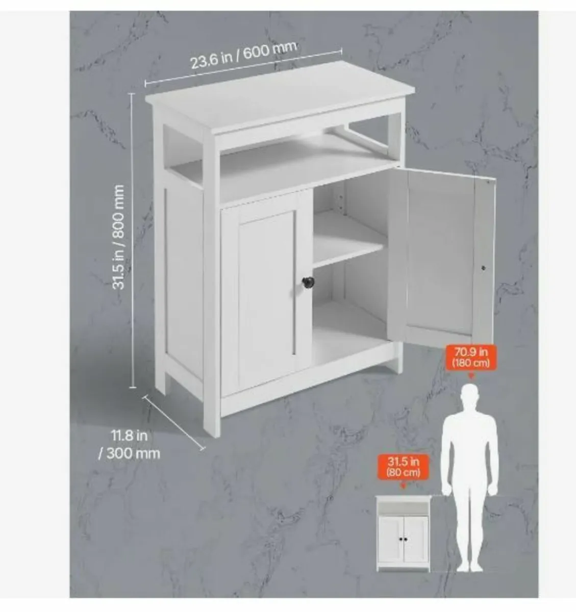 athroom Floor Cabinet, 3-Tier - Image 3