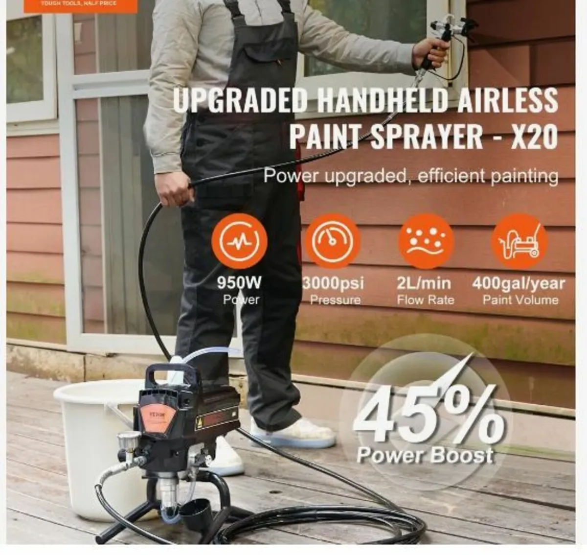 Stand Airless Paint Sprayer, 950W - Image 2