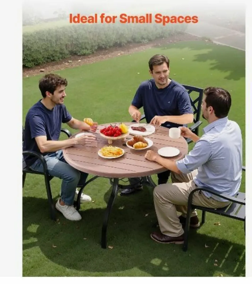 Outdoor Patio Dining Table, 103cm - Image 3