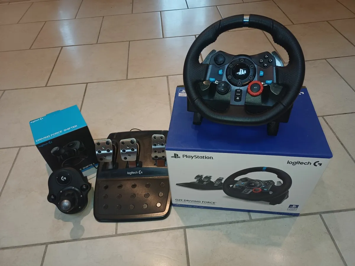 Playstation Steering Wheel  Pedals & Gear Stick. - Image 2
