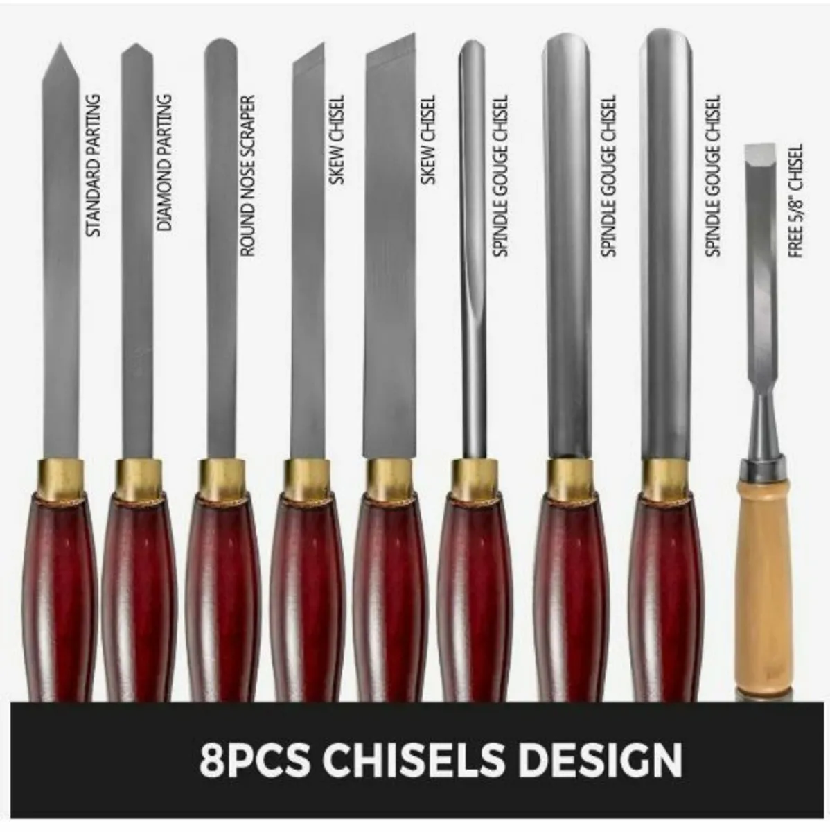 Wood Chisel Sets 8pcs Lathe Chisels - Image 4