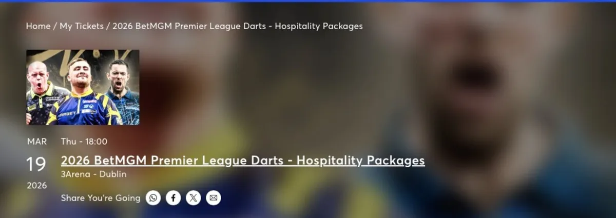 Premier League Darts Hospitality Tickets - Dublin