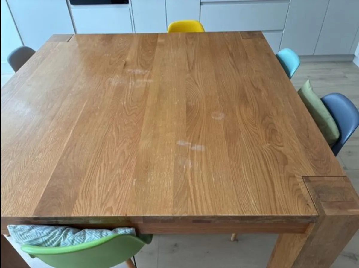 Solid oak square table 1.5m x 1.5m - Image 3