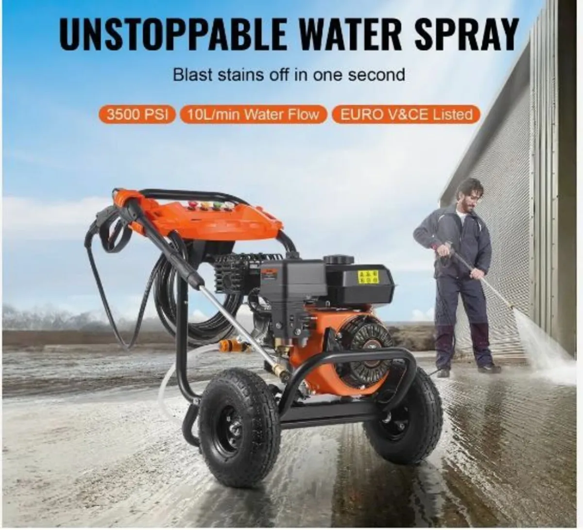 Gas Pressure Washer, 3500 PSI 10L/min, 2.6 GPM - Image 2