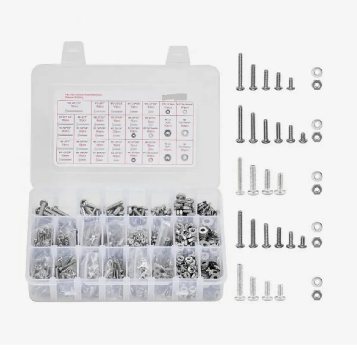 1110 Pcs Bolts and Nuts Assortment Kit - Image 1