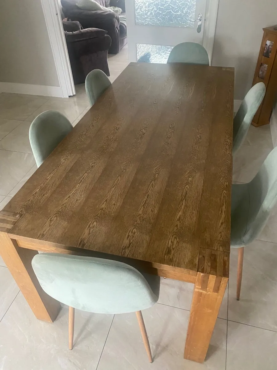 6 seater wooden dining kitchen table - Image 1