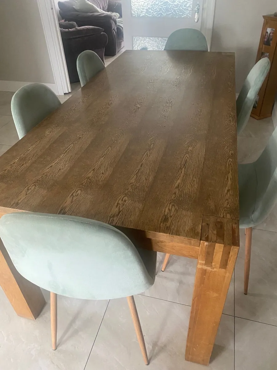 6 seater wooden dining kitchen table - Image 2
