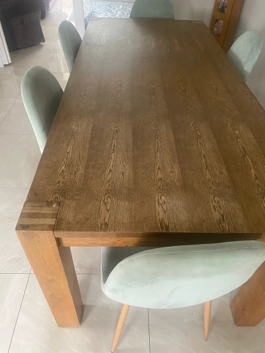6 seater wooden dining kitchen table - Image 3