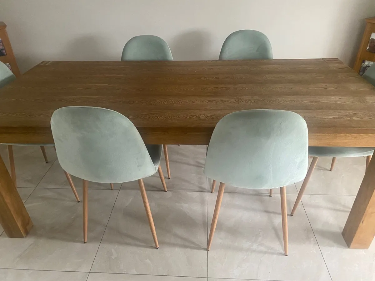 6 seater wooden dining kitchen table - Image 4