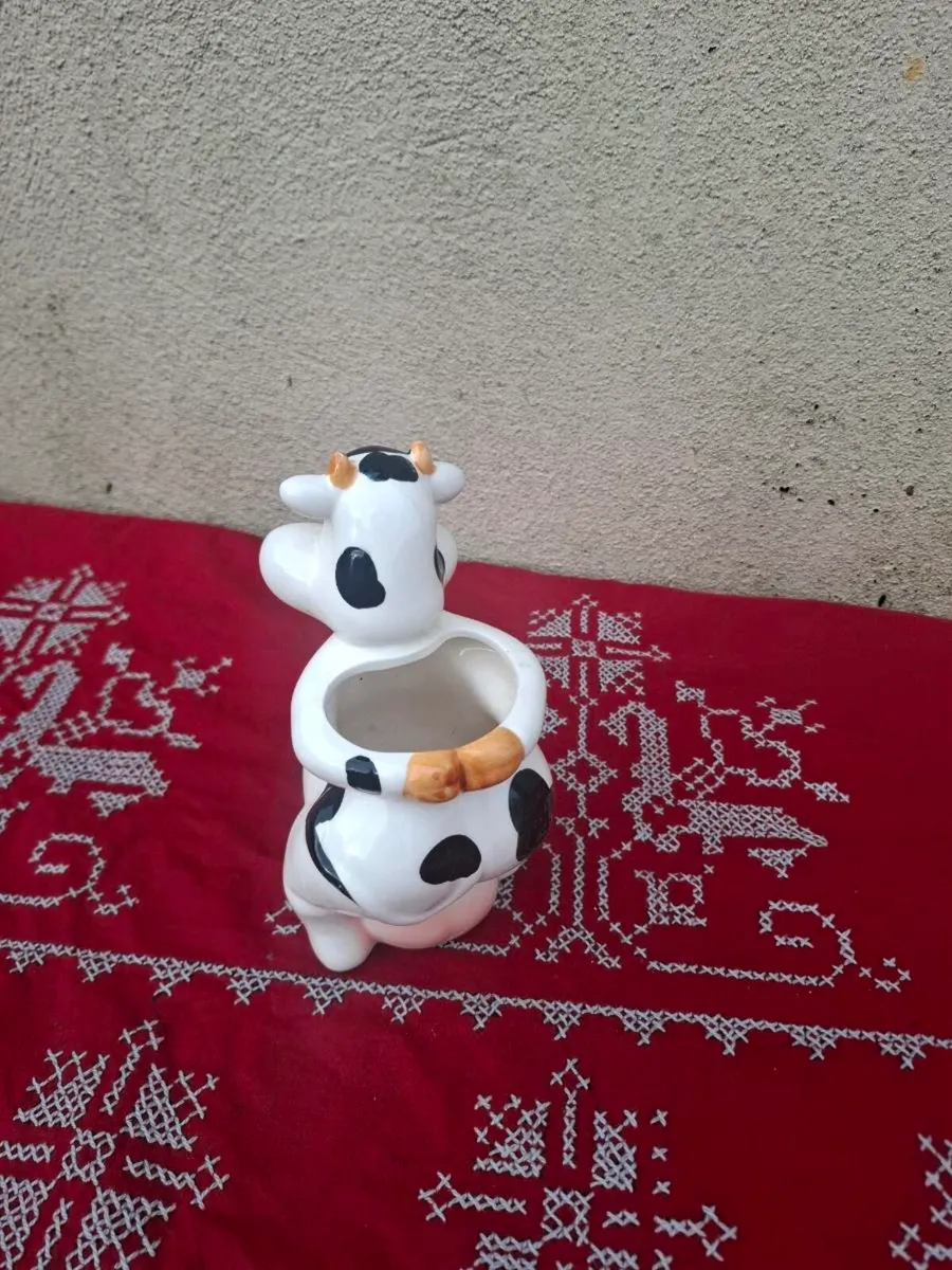 Cow ceramic ustensils holder postage possible - Image 2