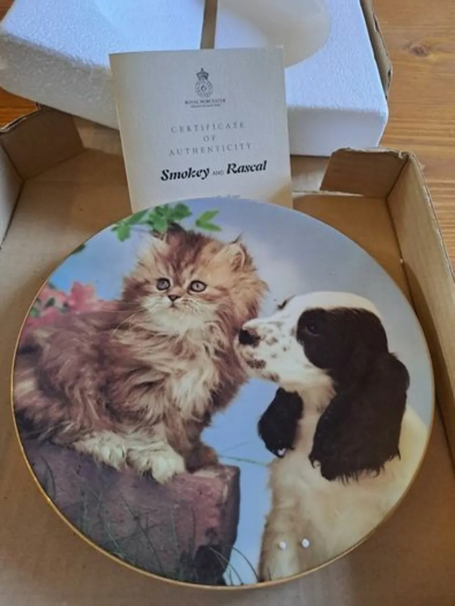 Royal Worcester Plate Smokey and Rascal - Image 1