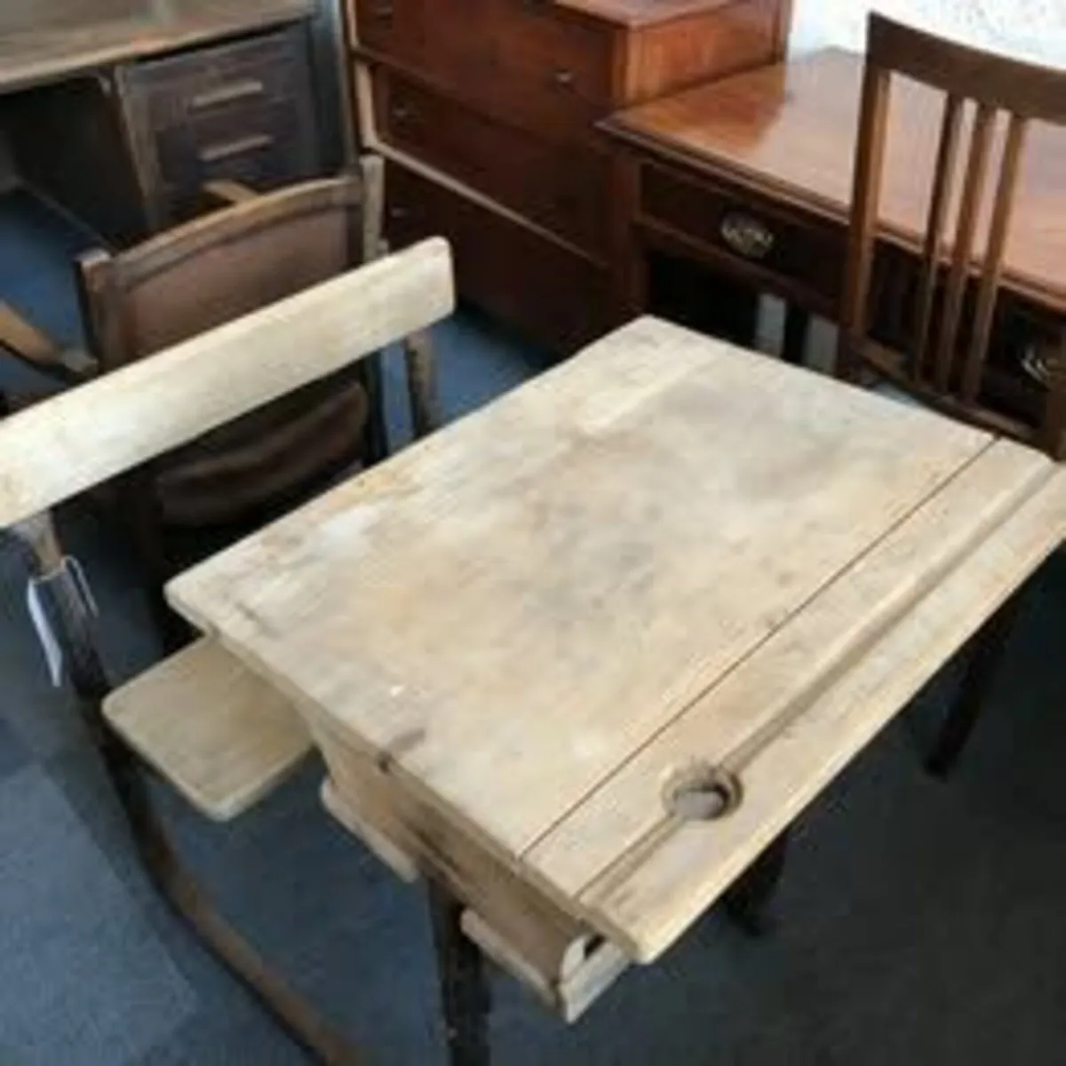 Antique School Desk and Chair - £50 + VAT - Image 2