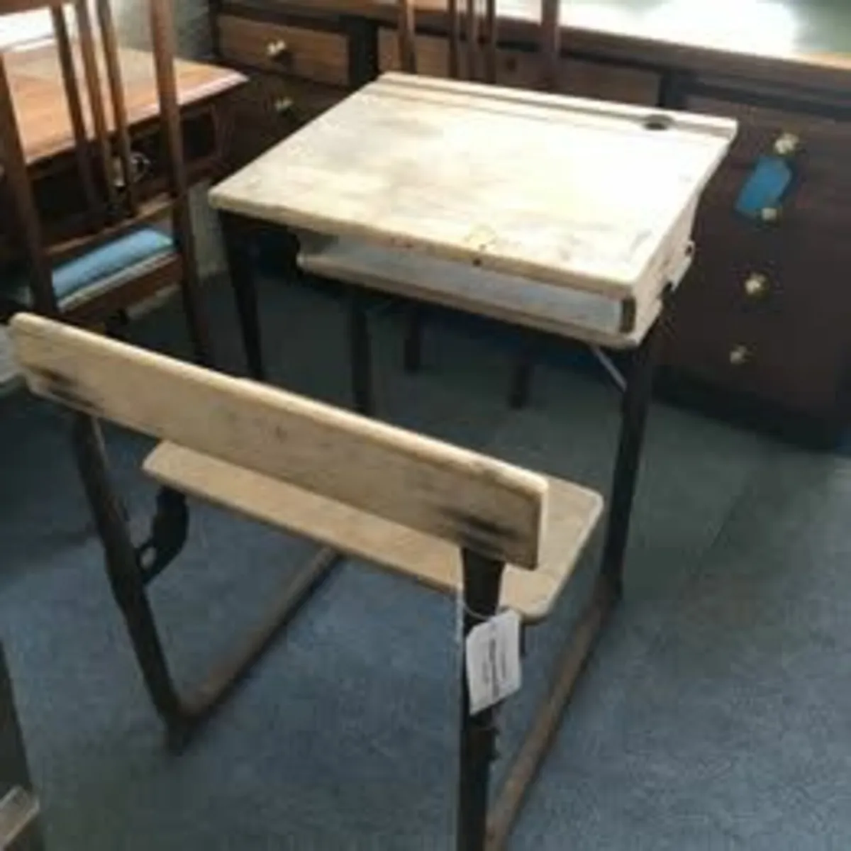 Antique School Desk and Chair - £50 + VAT - Image 3
