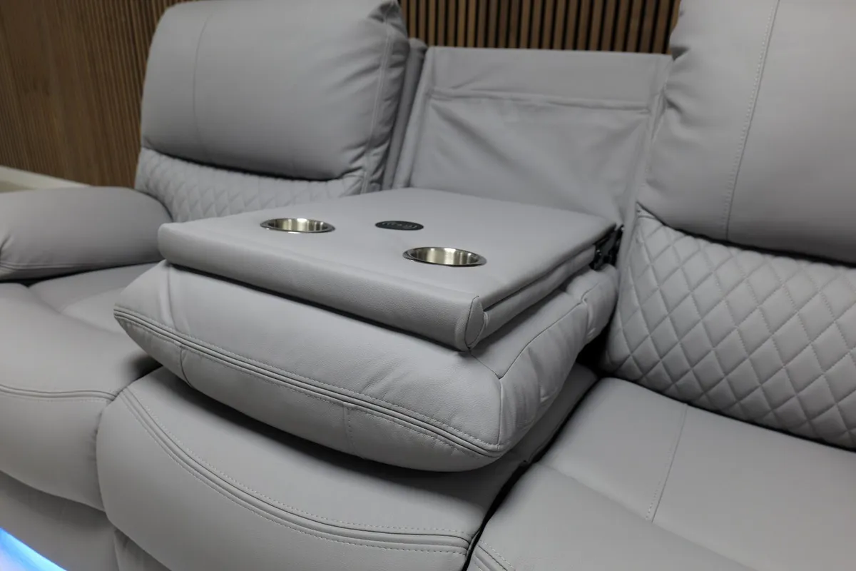 Rita 3+1+1 Electric Leather Recliner - LED Lights - Image 3