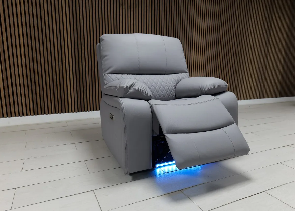Rita 3+1+1 Electric Leather Recliner - LED Lights - Image 4