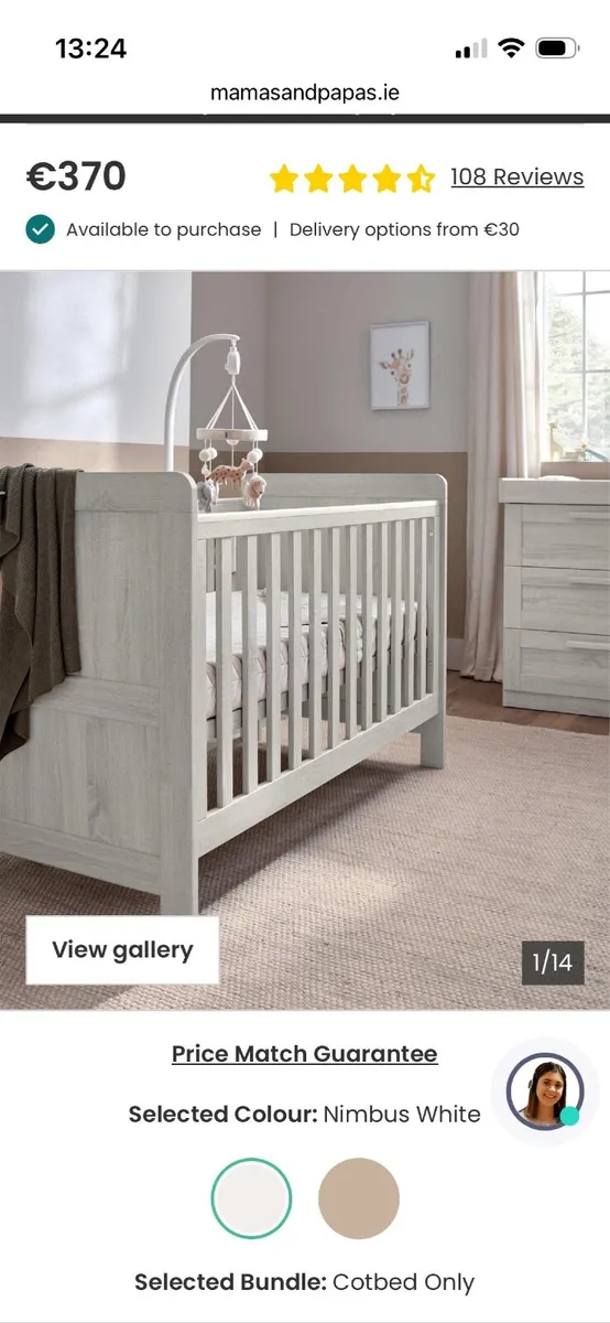 Mamas & Papas Cot and Cotbed - Image 2