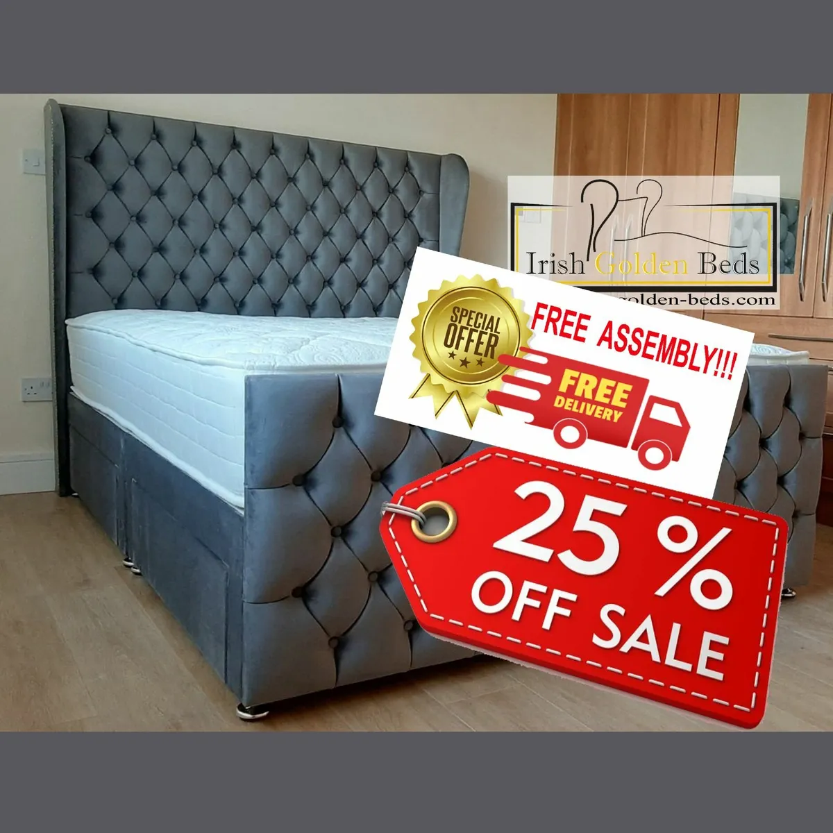 bed frame and headboards, free delivery - Image 1