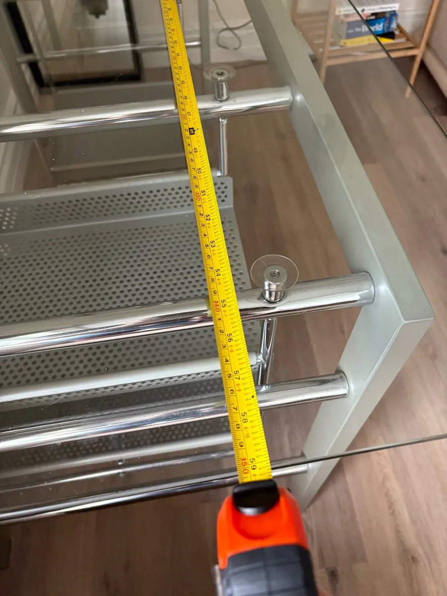 Glass & Metal Office Desk – Very Good Condition - Image 3