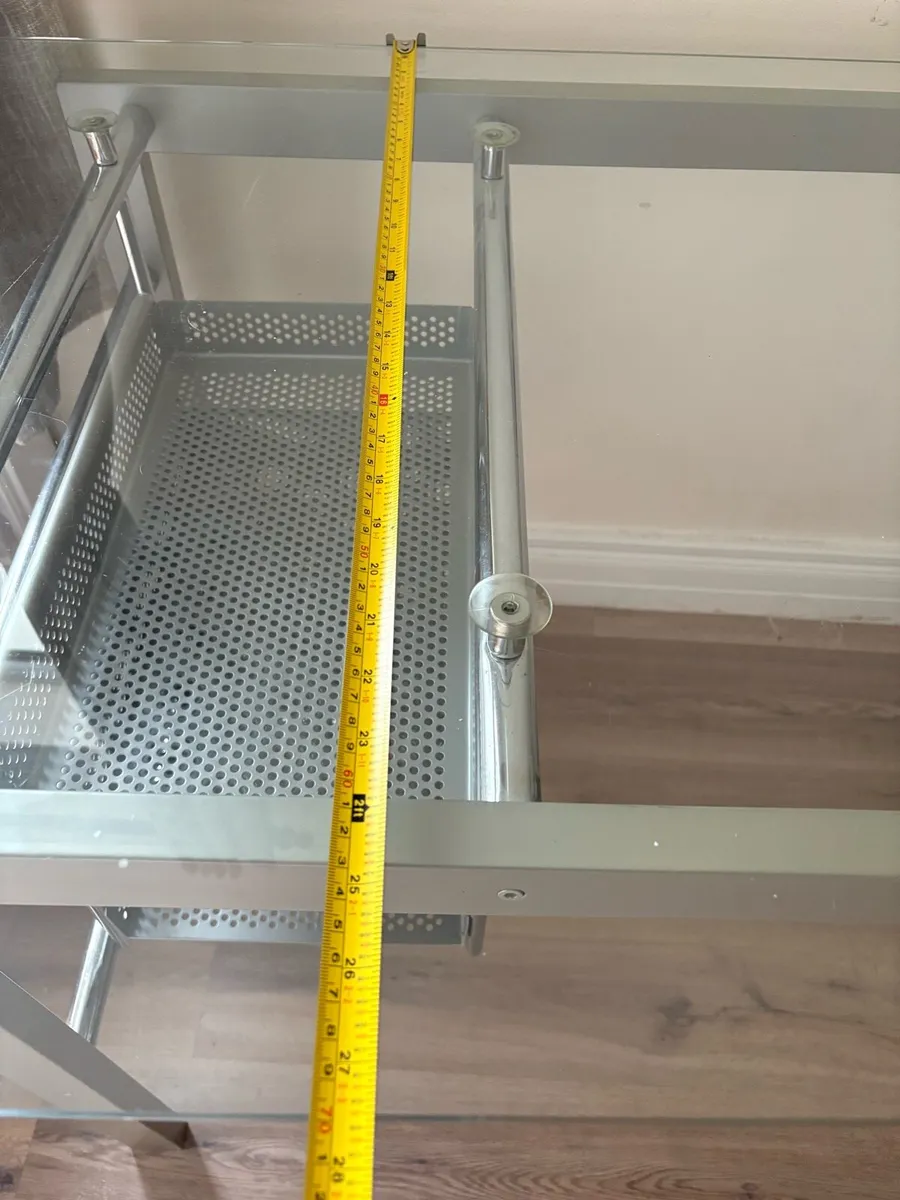 Glass & Metal Office Desk – Very Good Condition - Image 4