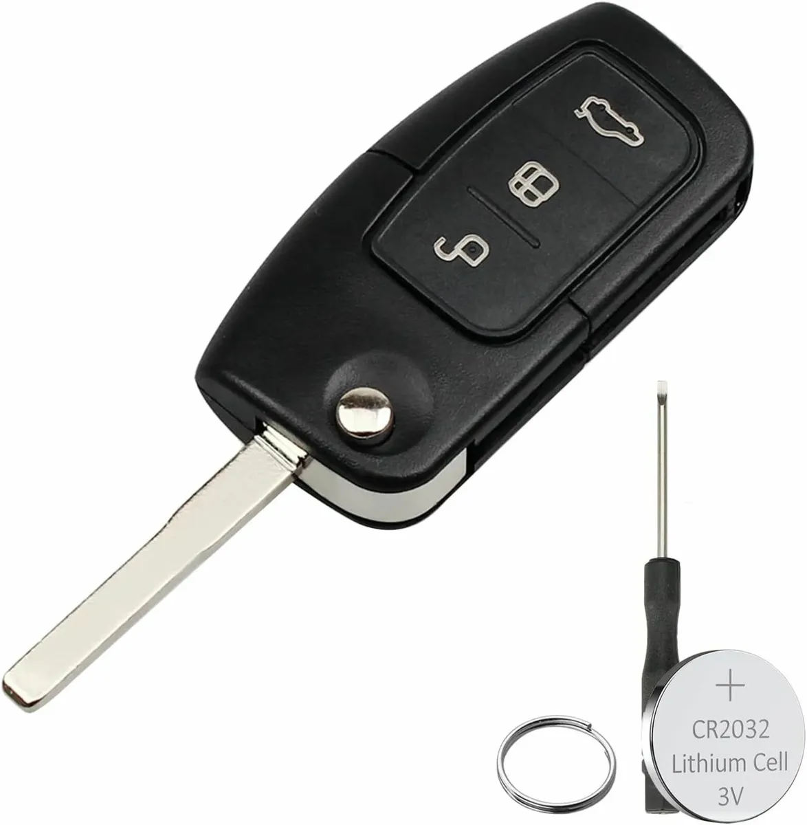 3 Buttons Key Fob Case Cover For Ford Fiesta Focus