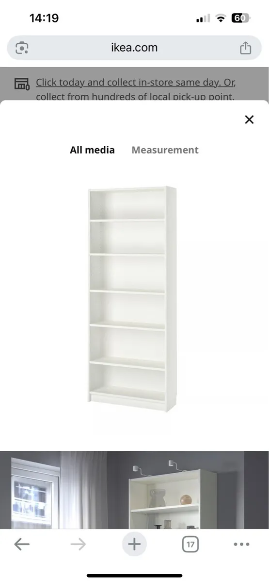 White Billy Bookcase x 2 - Image 1