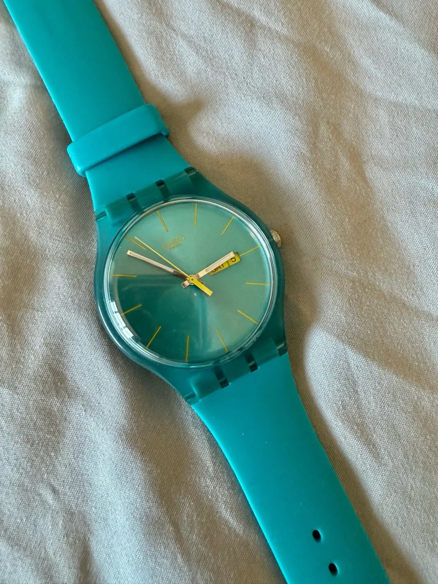 Swatch watch unisex turquoise rebel, like new - Image 1