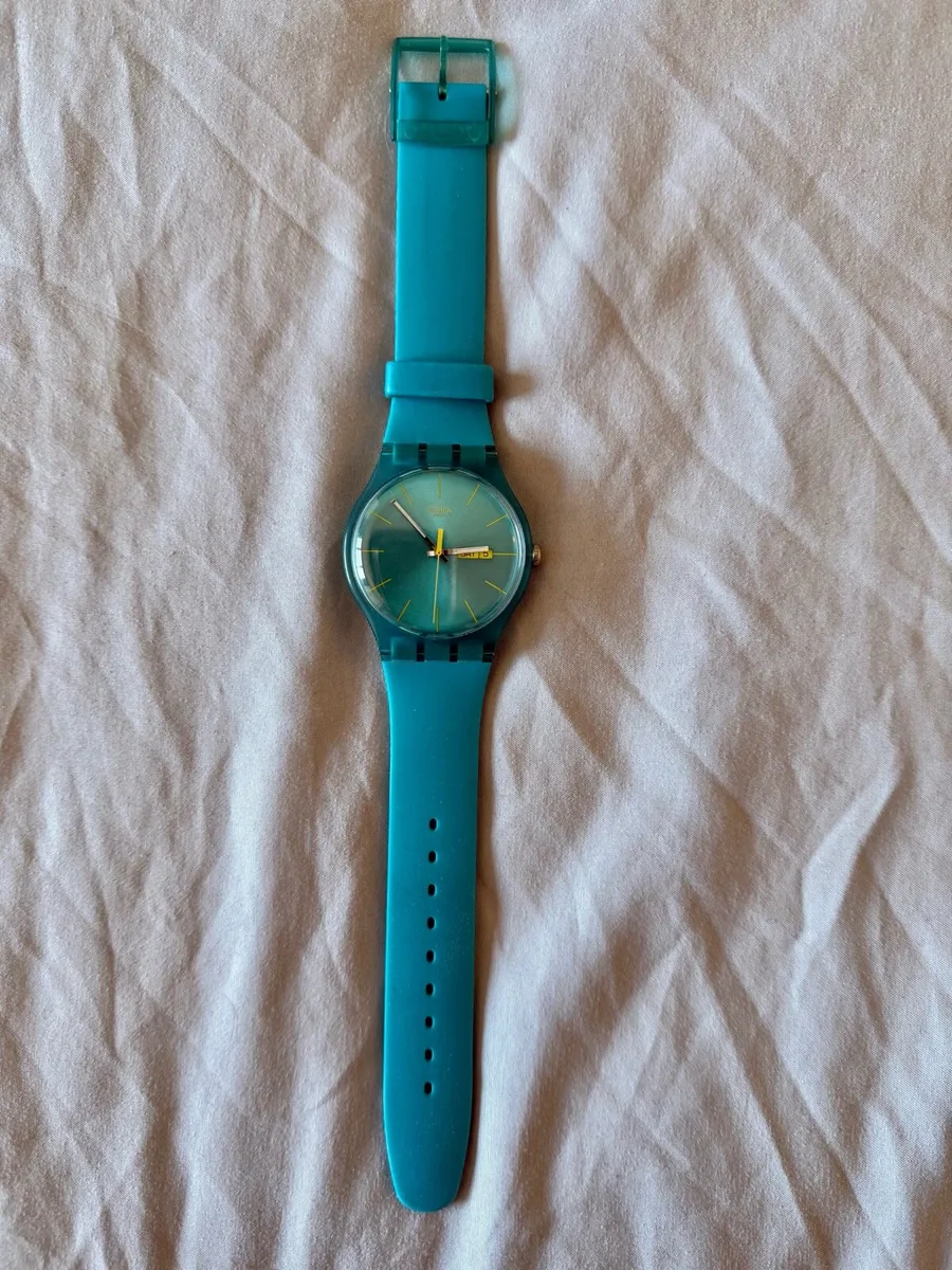 Swatch watch unisex turquoise rebel, like new - Image 2