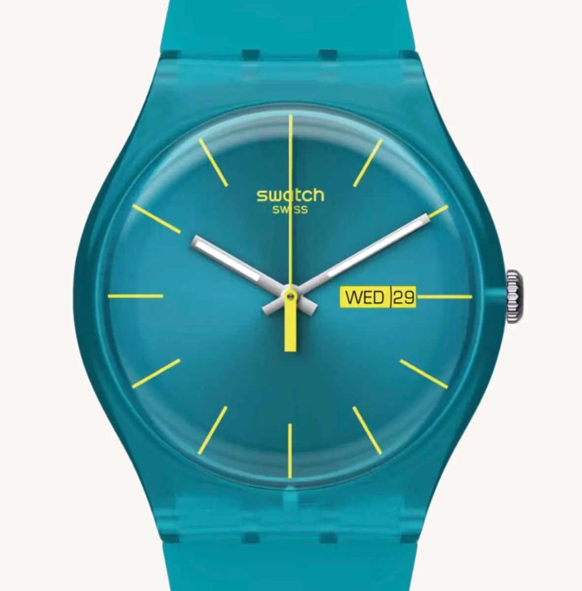 Swatch watch unisex turquoise rebel, like new - Image 4