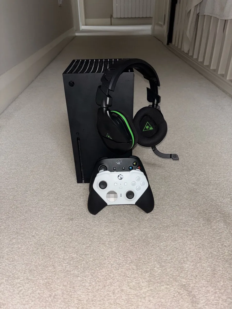 Xbox Series X with Controllers and Headset - Image 1
