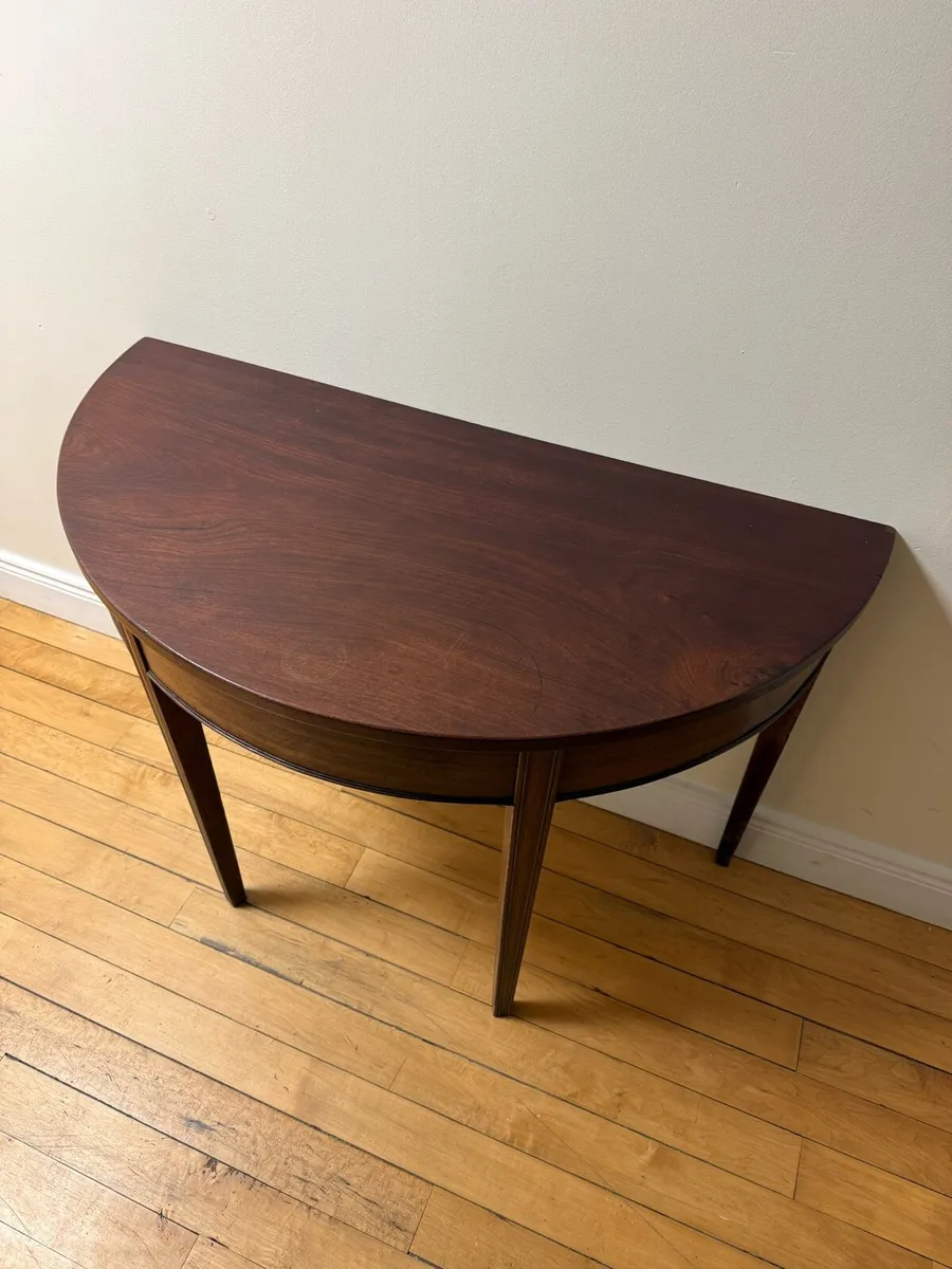 Half round antique table. - Image 2