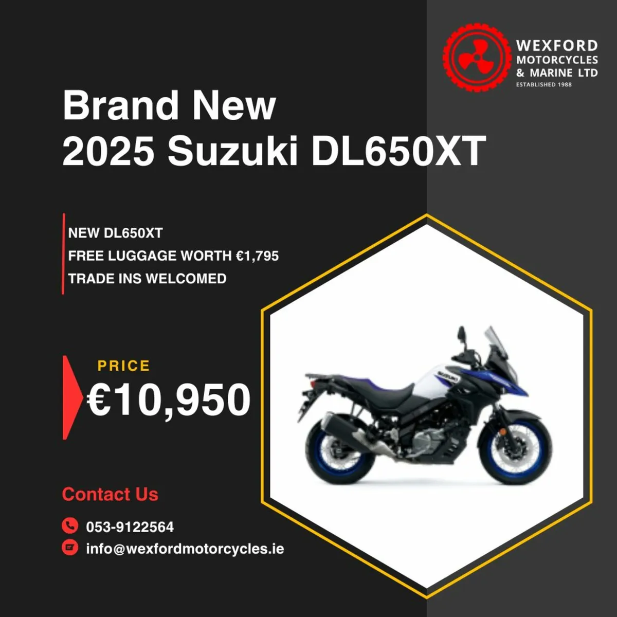 NEW SUZUKI DL650XT **FREE LUGGAGE WORTH €1,795** - Image 1