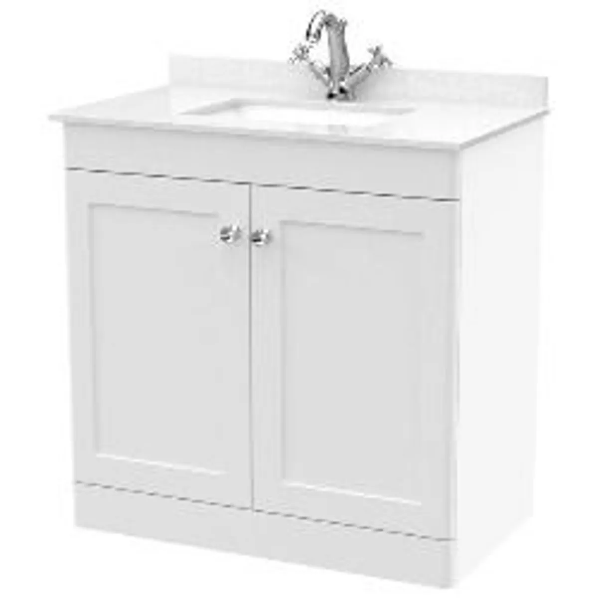 Pair of Nuie Classique Bathroom Vanity Units with White Marble Tops - Image 1