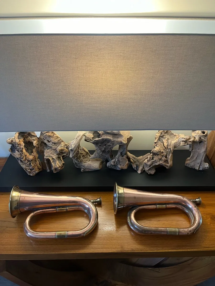 Pair of Copper British Military Bugles - Image 4