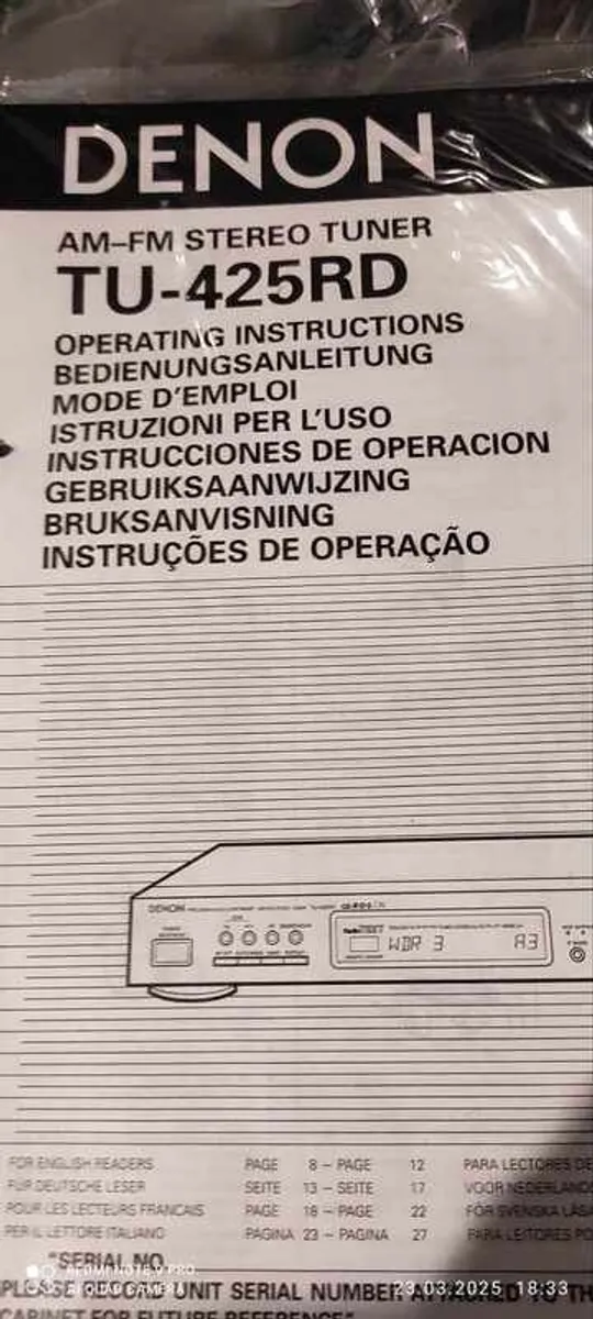 ThePerfect-  Denon Tu-425RD -  High-quality Am/fm Stereo Tuner - Image 3