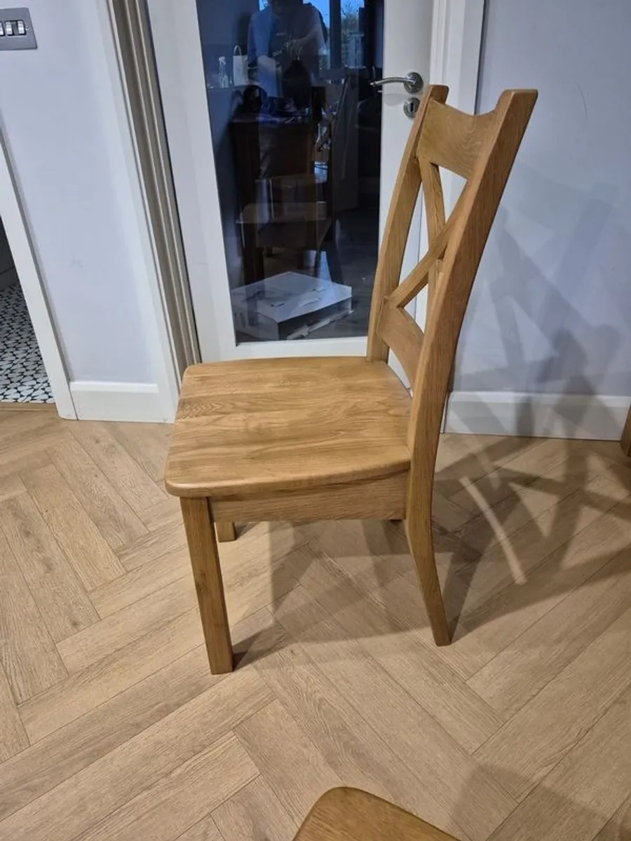 2 Solid Oak Dinong Chairs - Image 2